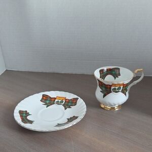 Royal Albert Prince Edward Island Vintage Bone China Tartan Teacup & Saucer